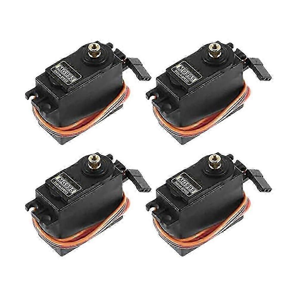 4pcs Servo Motor Mg995 Control Angle180 Metal Gear Servo 20kg Digital High Speed Torque Servo Motor Compatible Smart Car Robot - JA