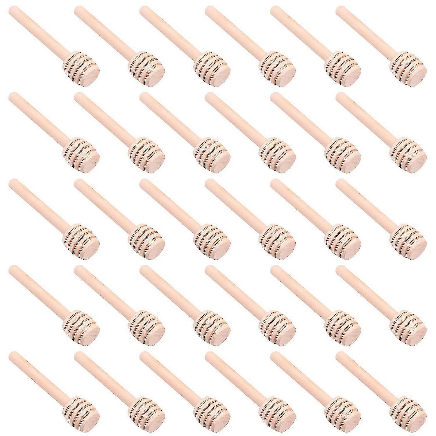 30 Pcs Mini Wood Honey Dipper Stis, servidor de 3 polegadas para frasco de mel dispensar mel de garoa