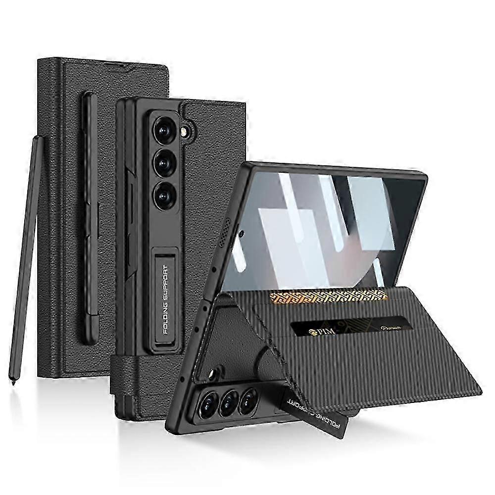 For Samsung Galaxy Z Fold 6 Wallet Case, Built-in Screen Protector Card Holder Wallet Leather Flip Case with Kickstand & S Pen Slot