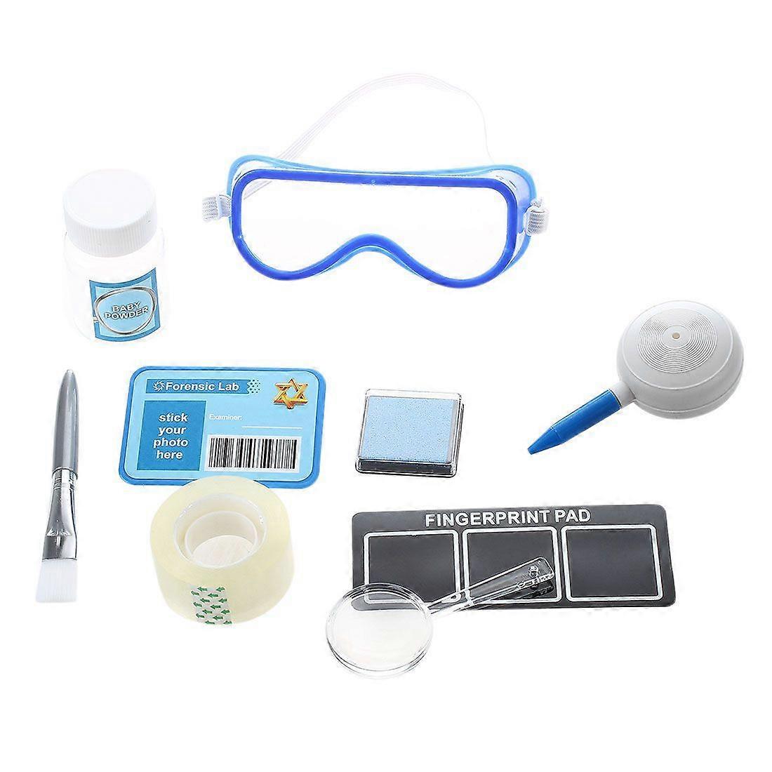 Fingerprint Set Detective experiments toy with stamp pads Magnifier Brush