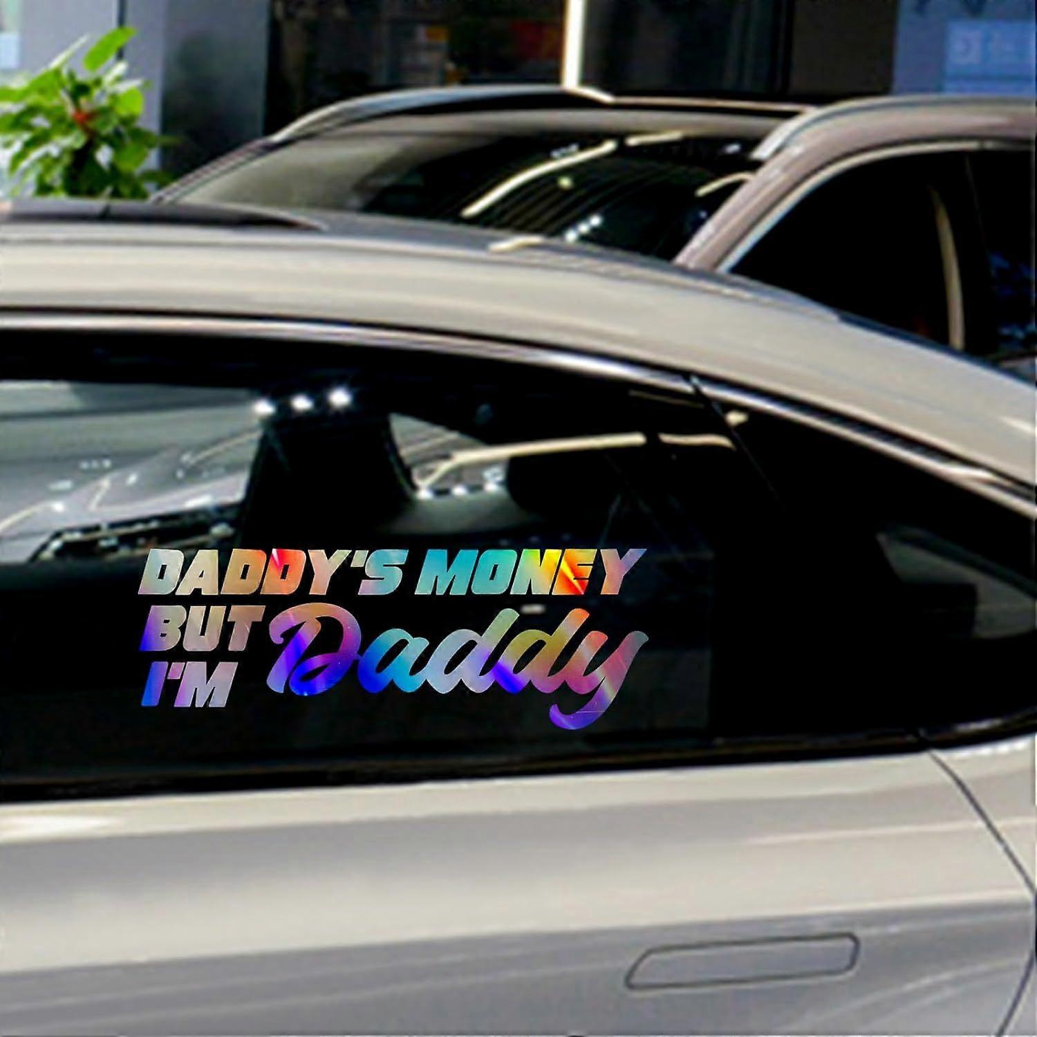 Marco De Matrícula Negro Con Texto Personalizado – 'Daddy's Money But I'm Daddy' – Para EE. UU. Y Canadá