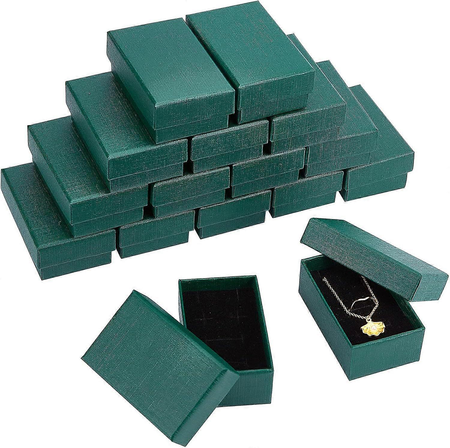 16 Pcs 8.1x5.1x3.2cm Cardboard Jewelry Boxes Ring Storage Box Cardboard Display Boxes with Sponge Mat for Anniversaries Birthdays