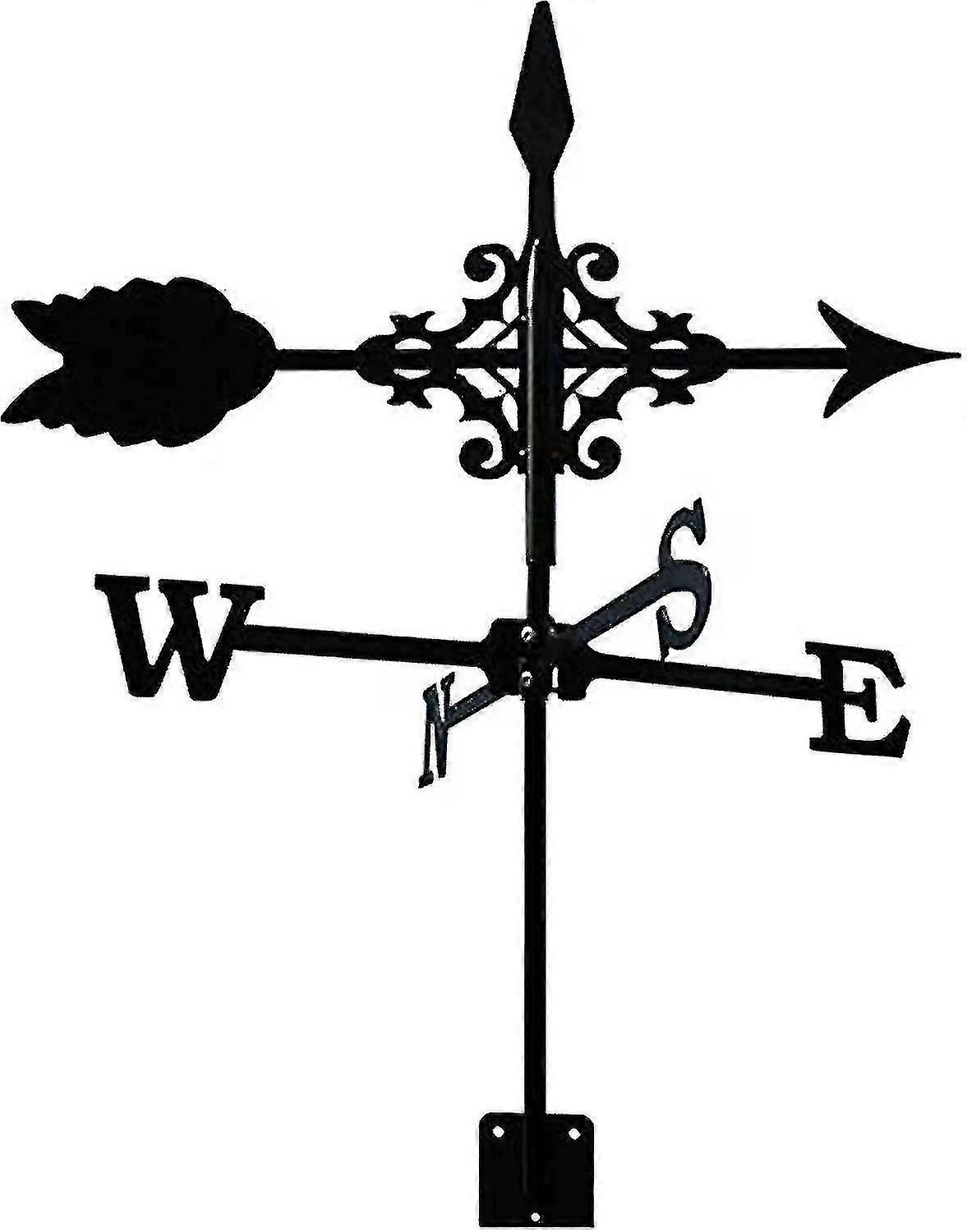 Metal Weathervane With Arrow Ornament, Garden H-stake Weather Vane Wind Vane Professional Measuring Tool Wind Direction Indicator,35 * 50cm