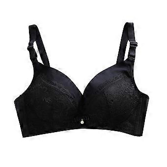 Mode Vrouwen Verstelbare Kant Push Up Beha Ondergoed Sexy Zijgesp Bralette (Zwart 34/75)