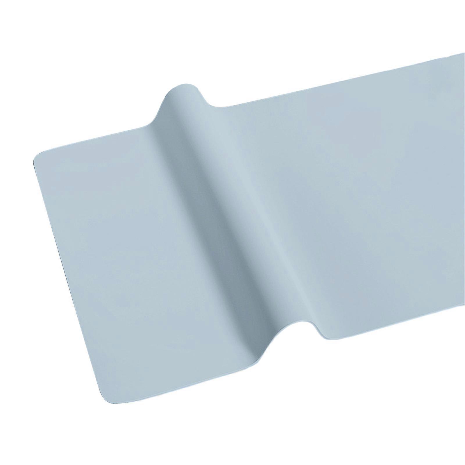 Waterproof Oilproof Tablecloth Heat Insulation Table Runner Nonslip Solid Color Rectangular Desk Mat Leather Table Cover mist blue