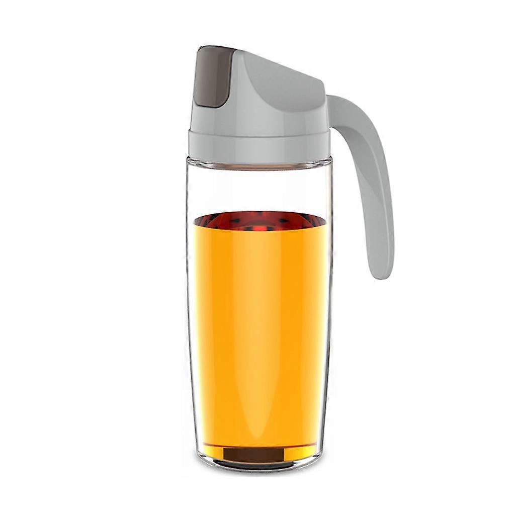 300ml-630ml Auto Flip Olive Oil Dispenser Bottle Leakproof Condiment Container With Automatic Cap and Stopper Non-Drip Gray