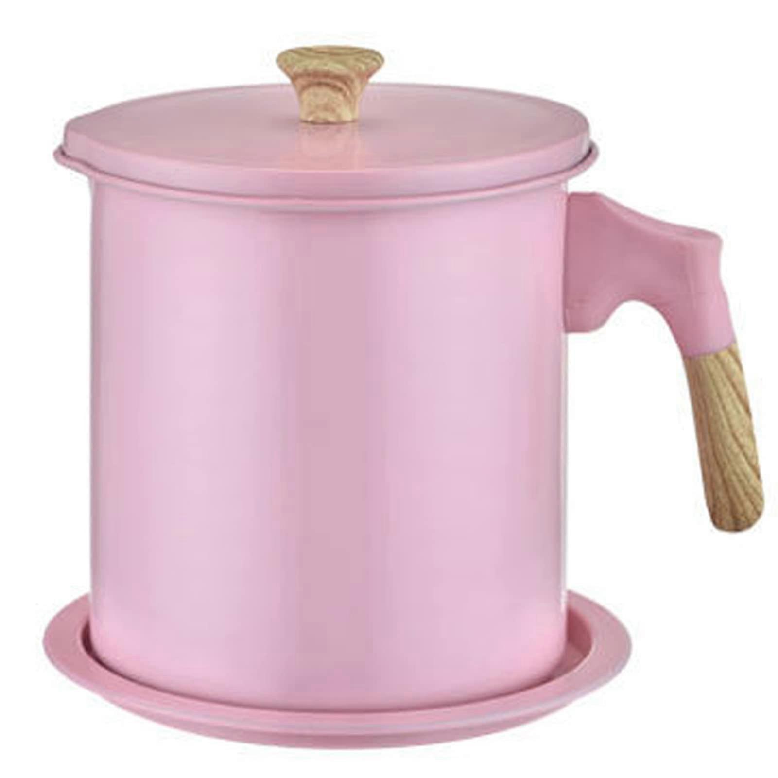 Bacon grease container with fine mesh strainer stainless steel oil storage tank household grease filter