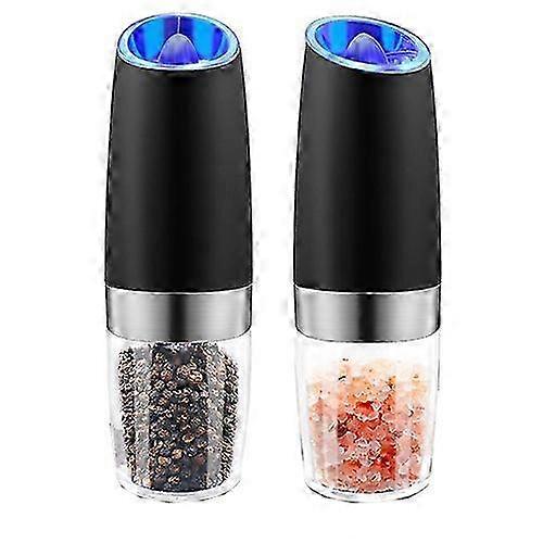 Gravity Electric Salt and Pepper Grinder Set, 2pcs Battery Powered Automatic Pepper Mills