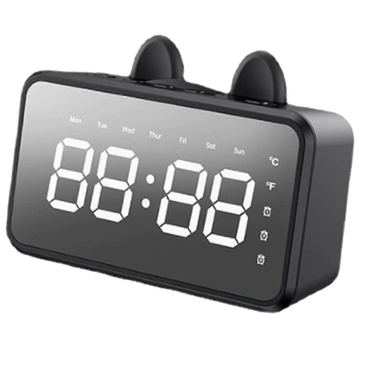 Alarm Clock Radio Desk Clock LCD Display Bluetooth-Compatible Music Playing Digital Alarm for Home
