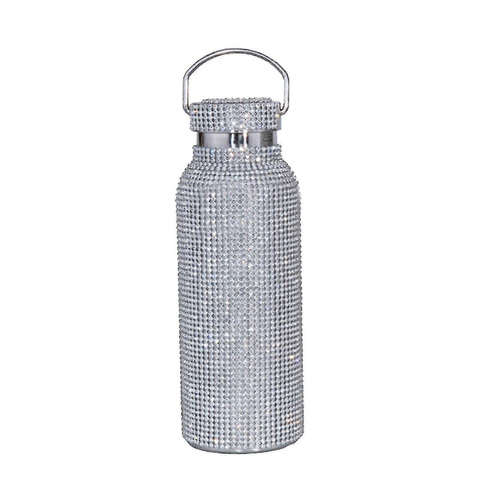 500ml Diamond Water Bottle - Dazzling Bling Rhinestone Stainless Steel Insulated Thermal Bottle for Women
