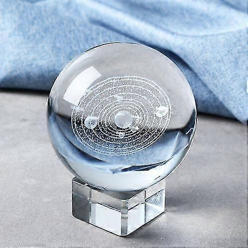 Laser Engraved Solar System Ball 3D Miniature Planets Sphere Glass Globe Decor