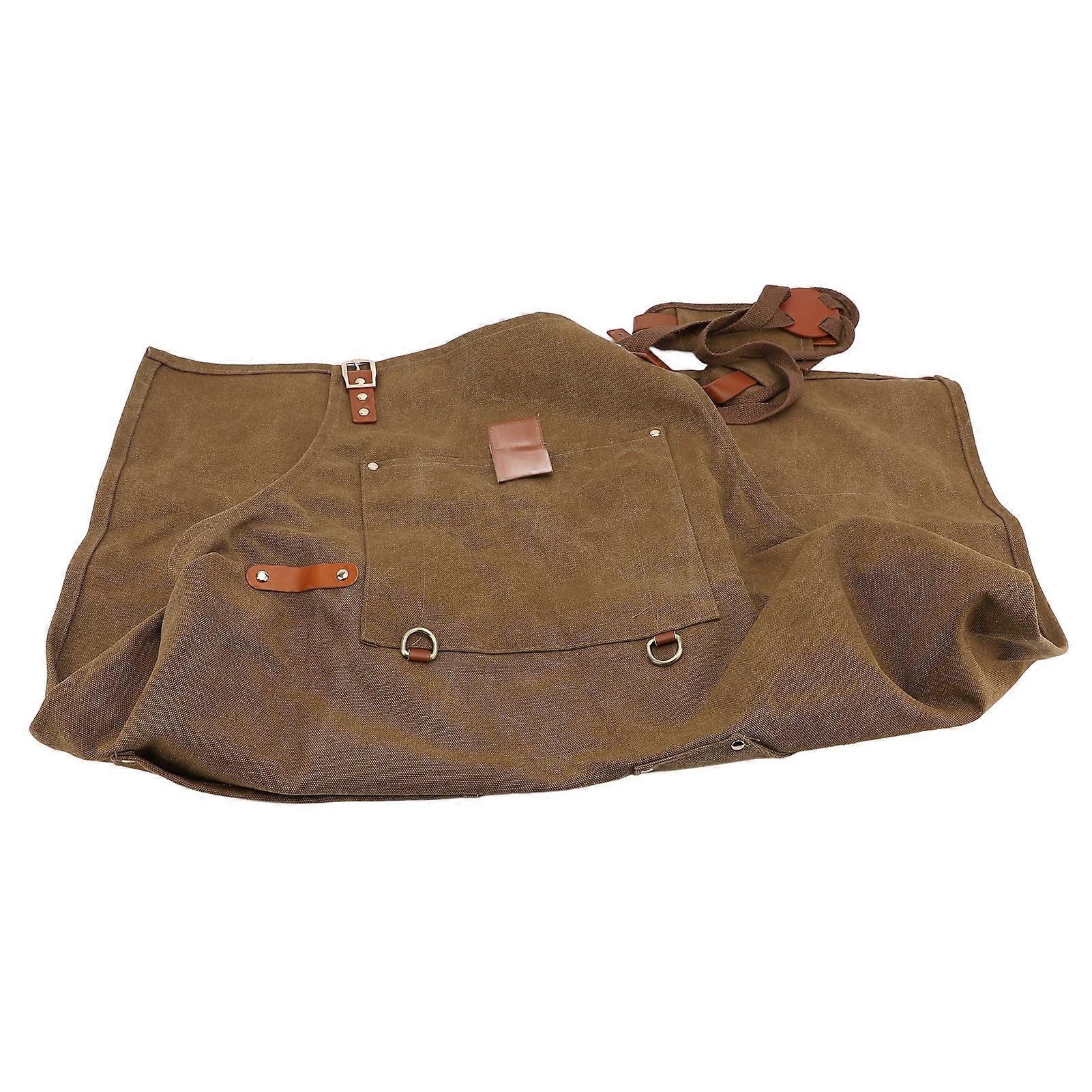 Tablier à outils en toile imperméable avec 8 poches et poche magnétique, sangle croisée réglable dans le dos pour coiffeur et menuisier