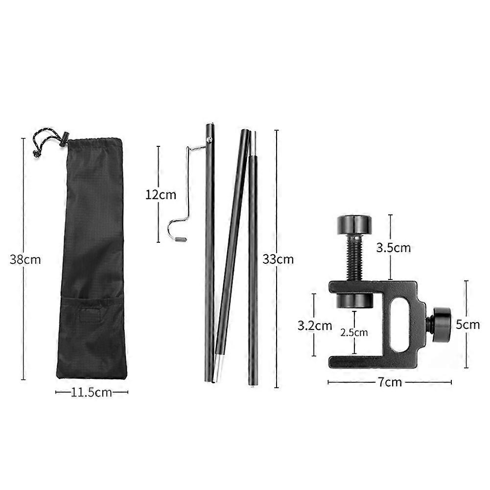 Outdoor Camping Aluminum Alloy Foldable Lantern Pole Pole Portable Fish Hanging Lamp Fixing Stand Holder Detachable Lantern Stand