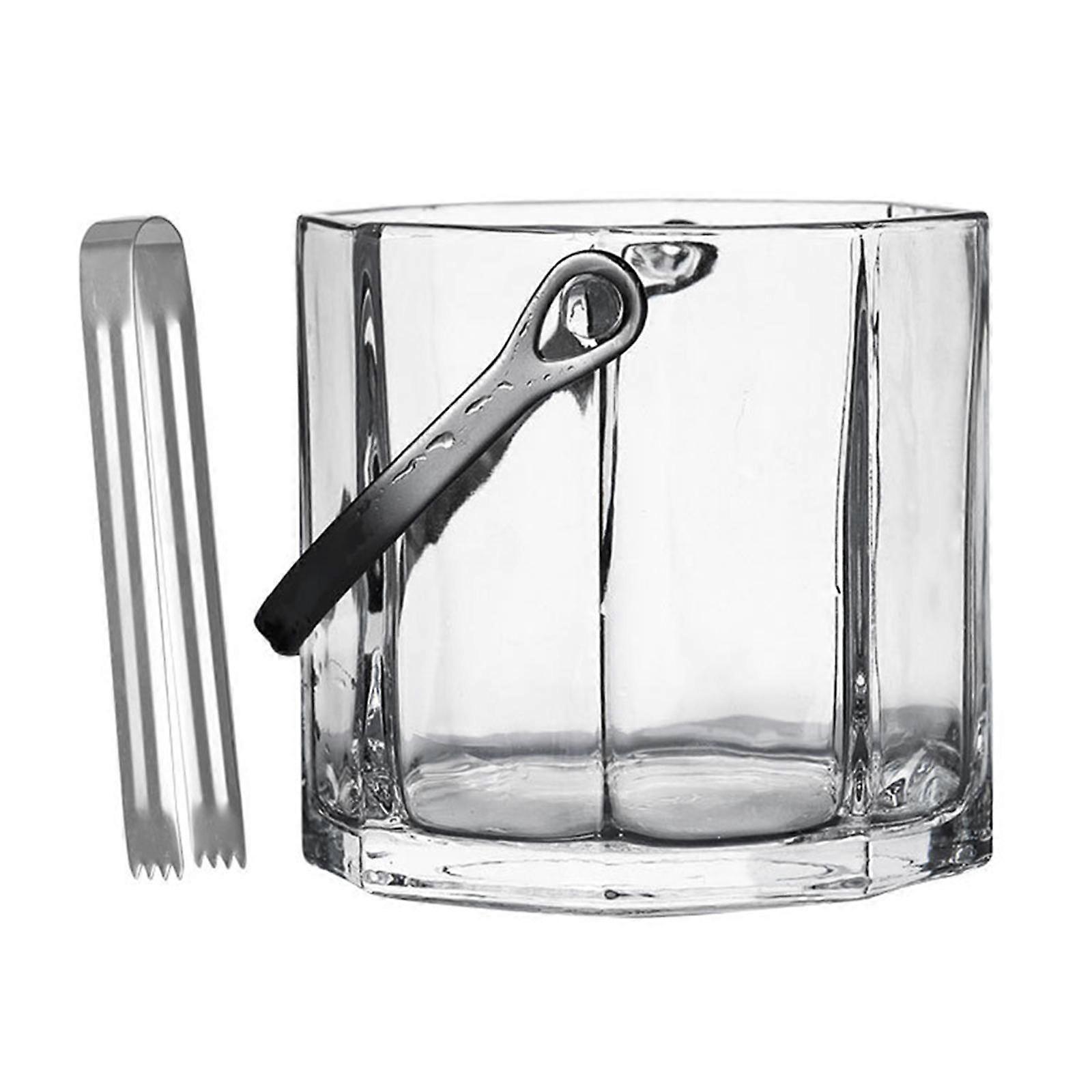 Portable Ice Cube Container Bucket Comfortable with Ice Clip for Dining Room