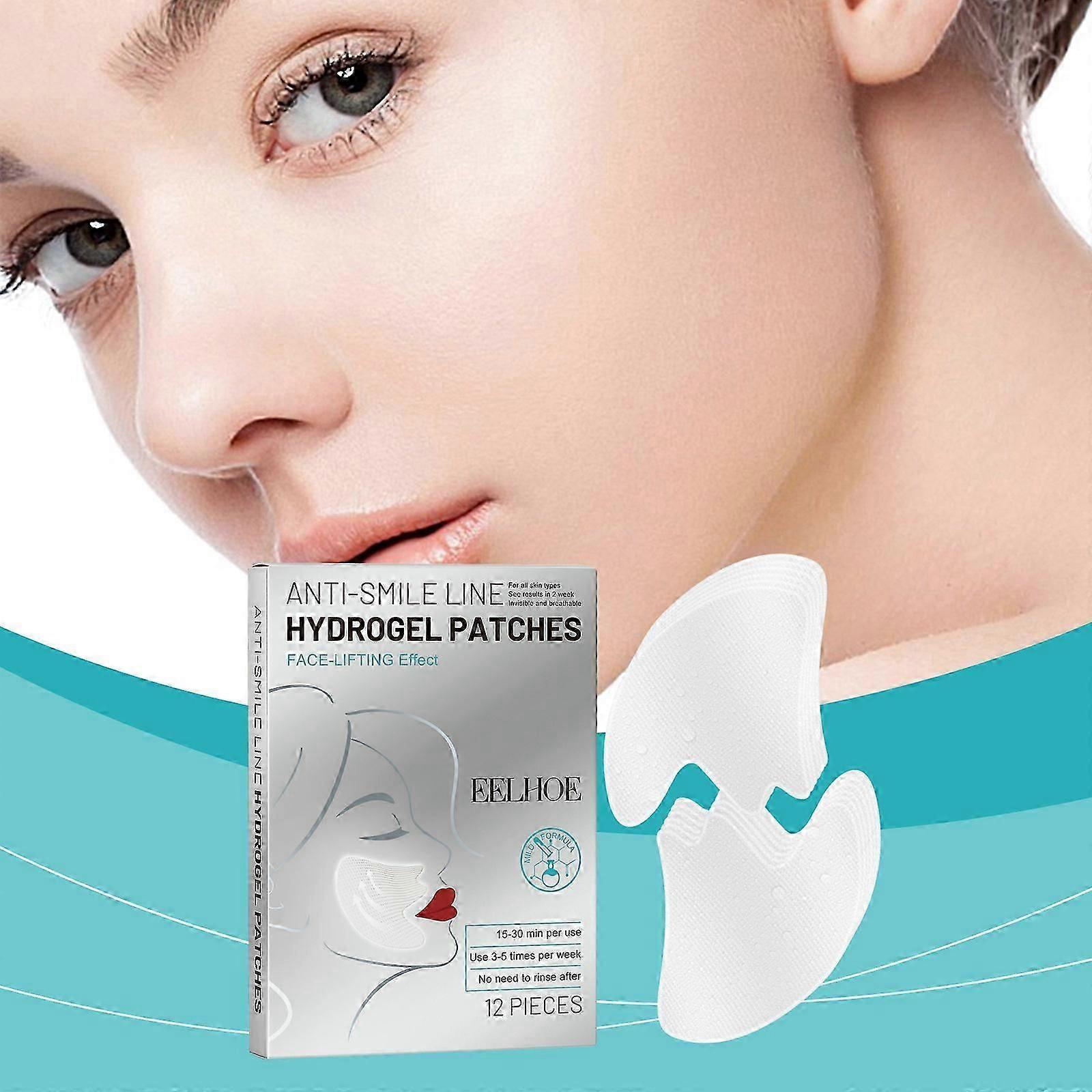 Exquisite12pcs Smile Line Patches, Nasolabial Folds & Laugh Line Patches, Mouth Wrinkle Mask & Smoothing Patches, Smile Wrinkle Patch & Anti-Wrinkle f