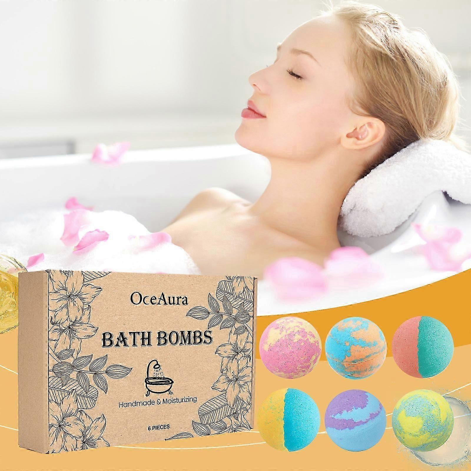 6Pcs Bath Bombs Gift Set for Women, Bath Bombs Shower Bombs with Essential Oils, Bubble Bath Bombs for Moisturize Skin & Spa Bath