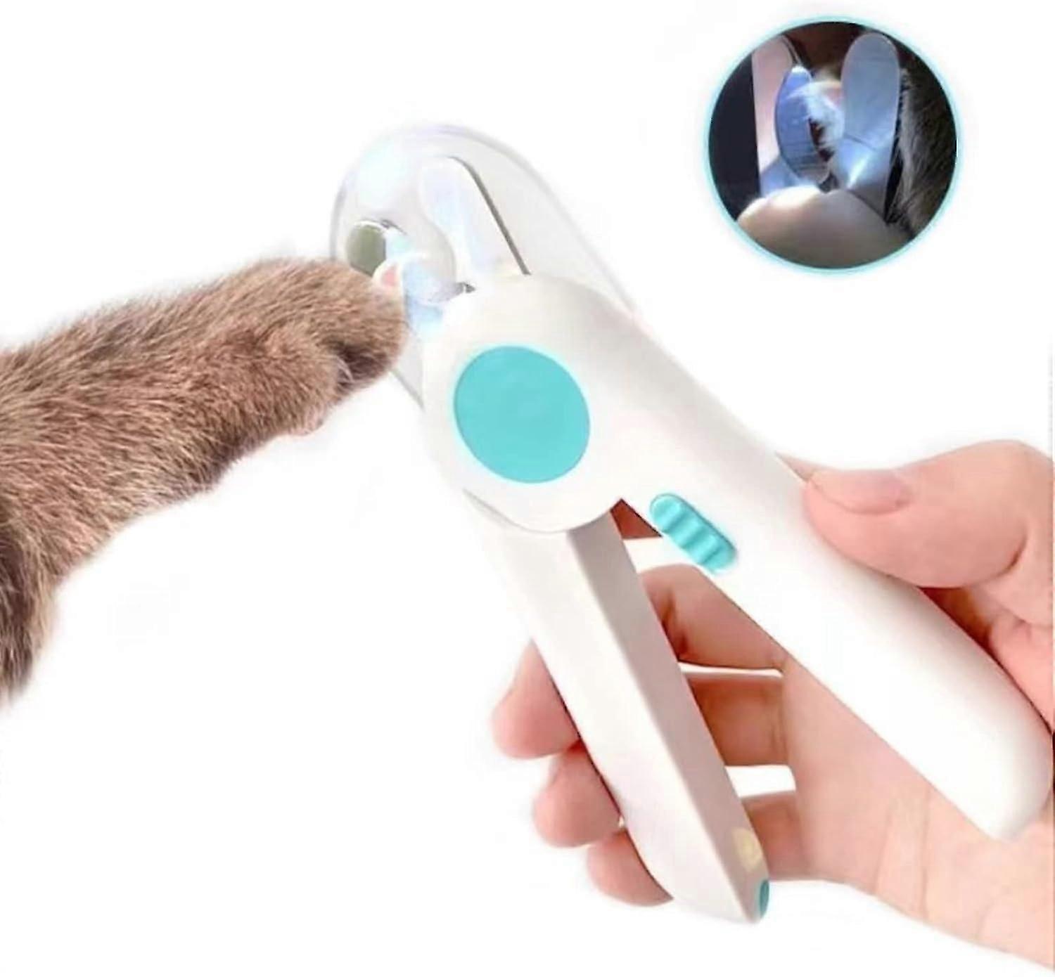 Cat Nail Clipper with Safety Guard, Pet Toenail Clippers with Light, LED Claw Clipper for Small Dogs