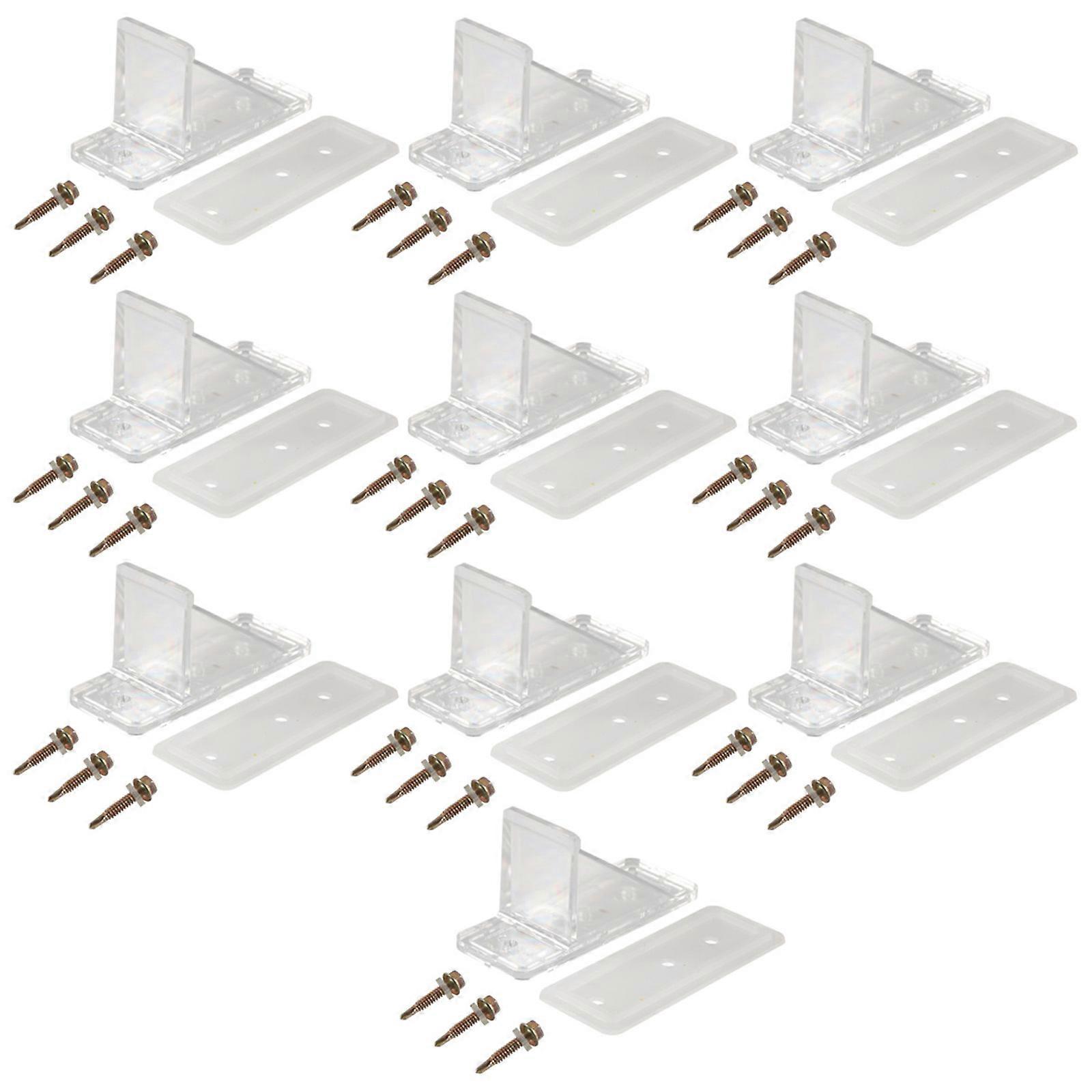 10Pcs/Set βαρέων καθηκόντων φρουρά συγκράτησης χιονιού με τη φλάντζα σφράγισης και τις βίδες εγκατάστασης κατάλληλες για την ασφάλεια στεγών μετάλλων Διαφανές χρώμα