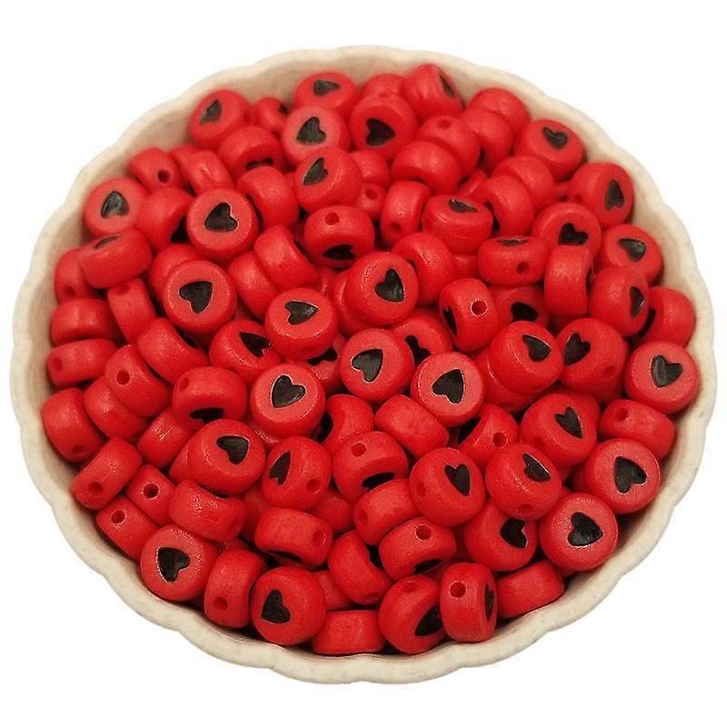Solid Color Heart Shape Acrylic Loose Spacer Beads DIY Jewelry Accessories