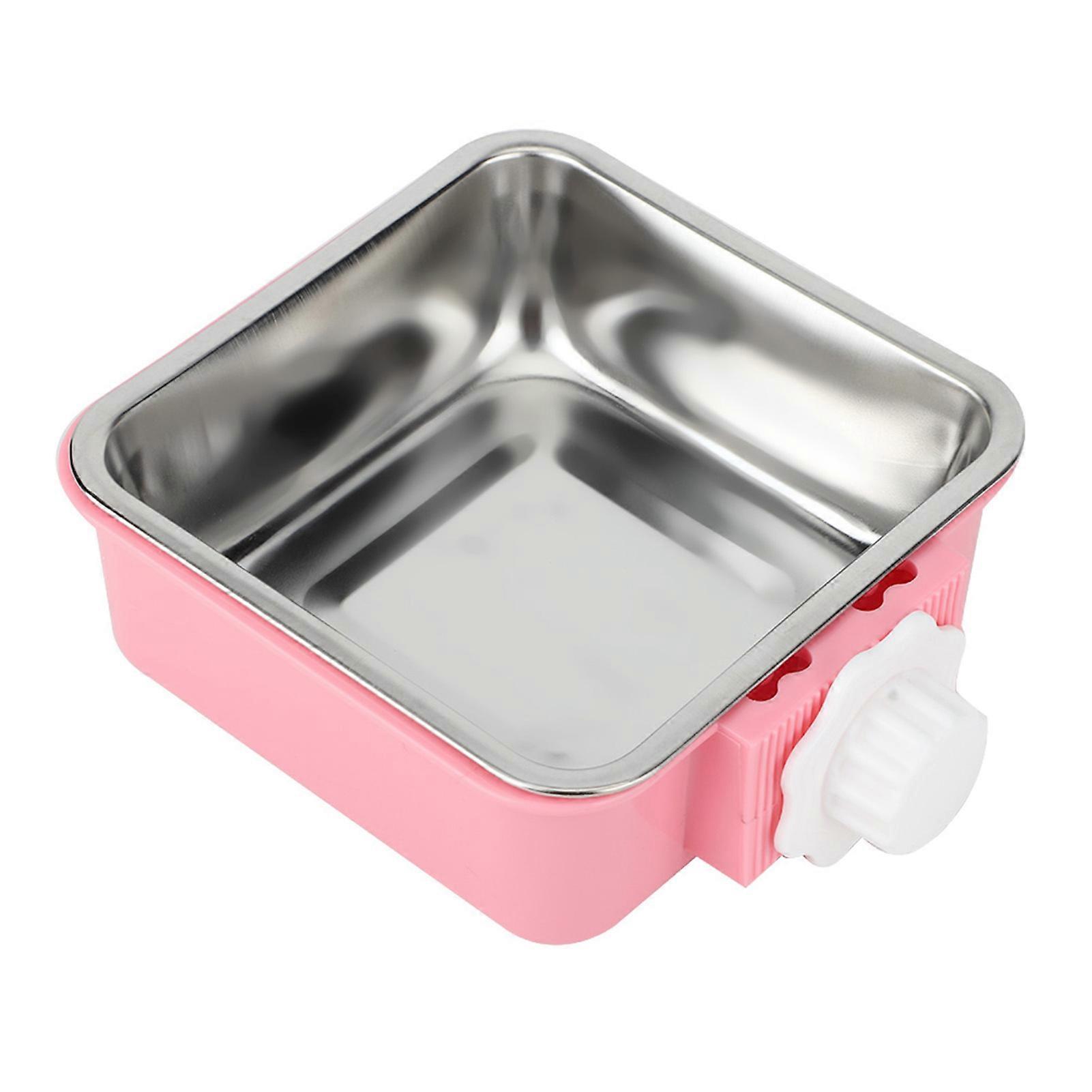 Pet Hanging Feeder Bowl for Cats and Small Dogs, Square Design, Durable Material, Adjustable Height, Easy Clean