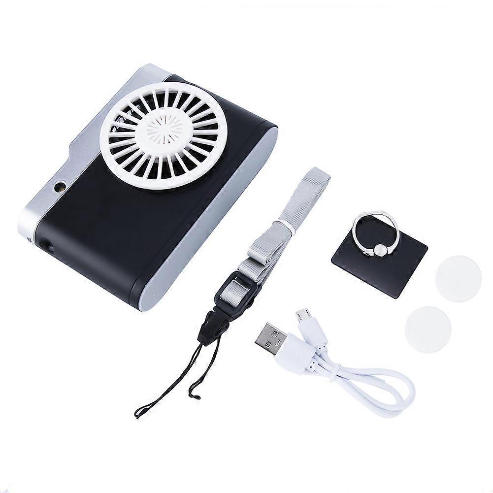 Lighting Function Adjustable Cool Portable USB Charging Fan (Black)