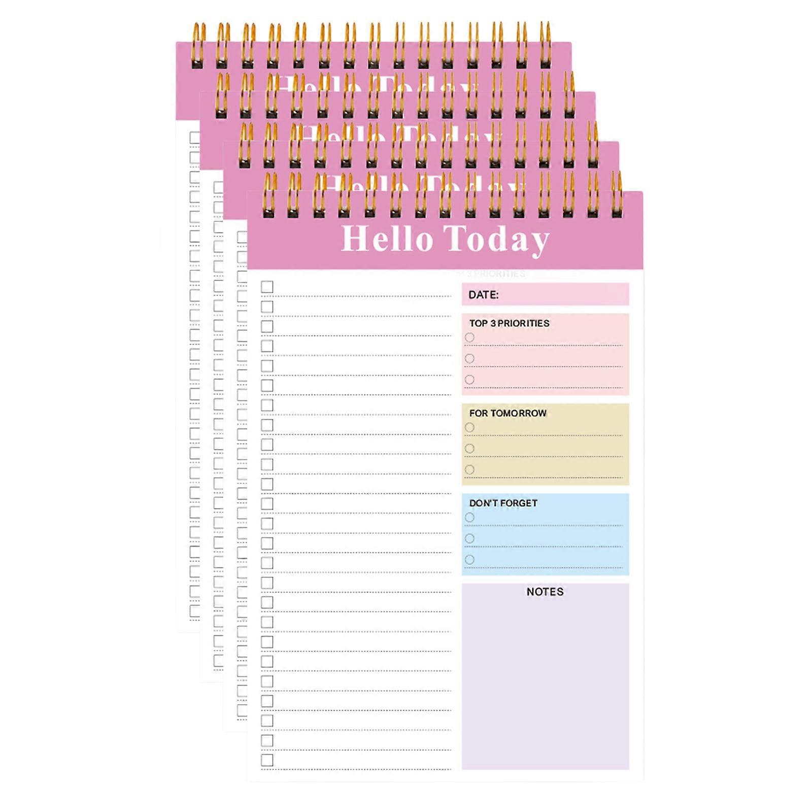 4 Pcs A 5 Notepad Spirals Notebook Journal Notebook Daily Planner Stationery Notebooks for Students  Pink