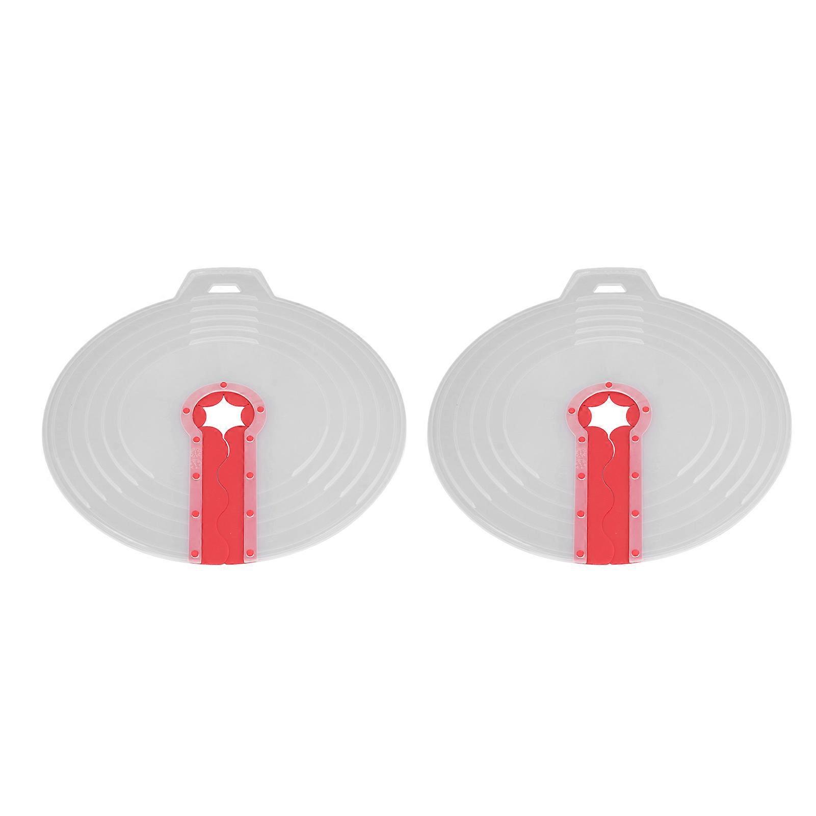 2Pcs Red Silicone Anti Splash Bowl Lids for Mixing Eggs Whisk