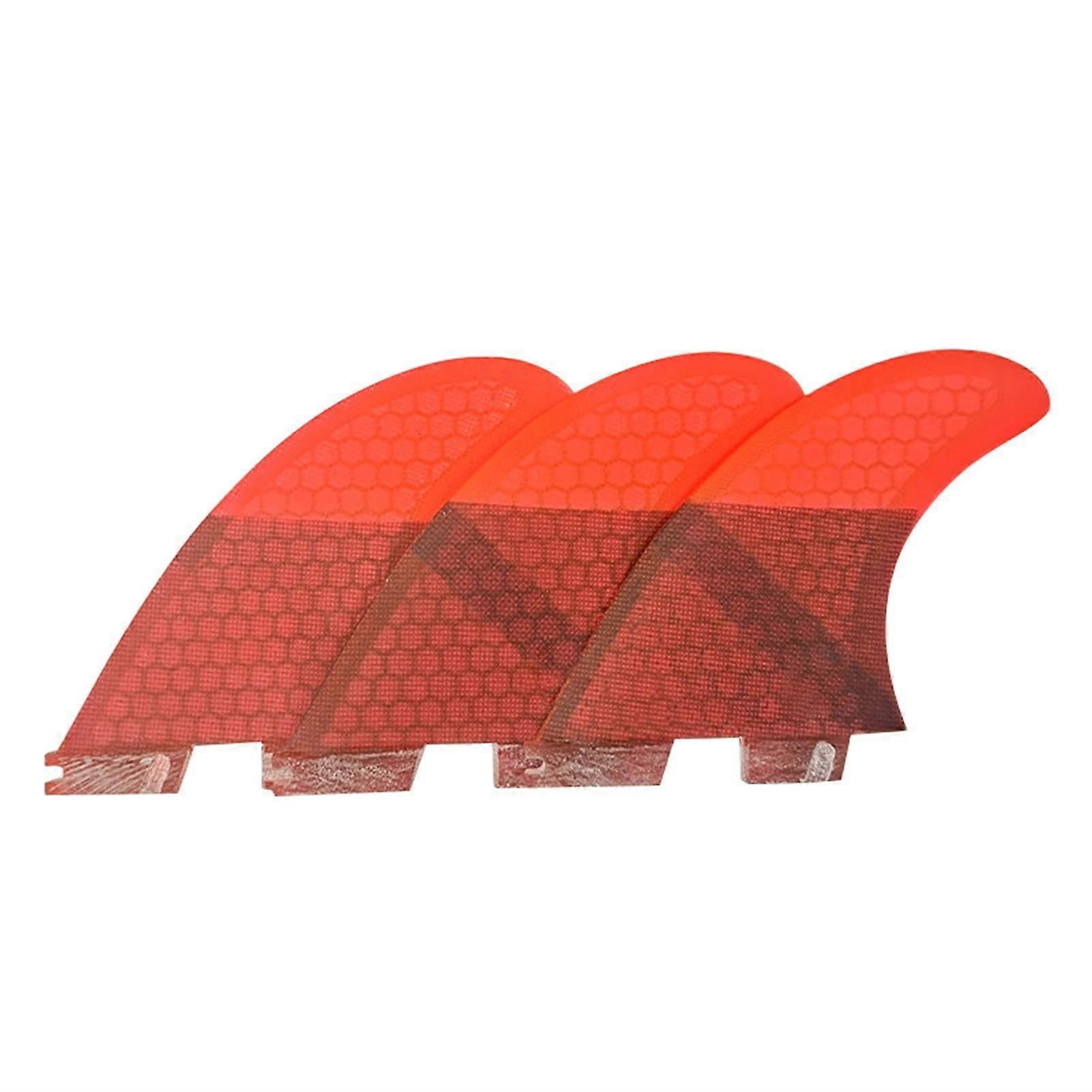 Surfboard Rudder Fiberglass Honeycomb Fins Set - Three-Piece Tail Fin for Surfing, Lightweight, Durable, Compatible with All Boards