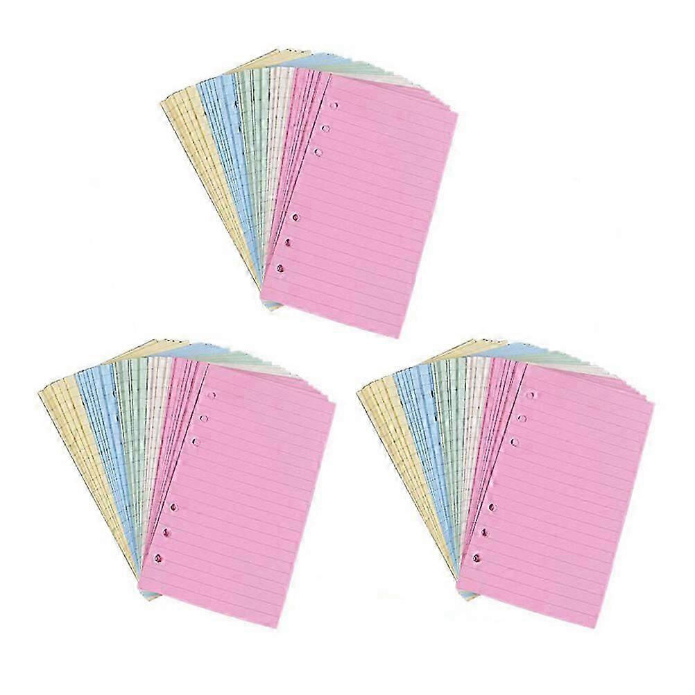 3 Sets of Loose-Leaf Papers Notebook Papers Colorful Papers for Home Store (A6 Horizontal Pattern)
