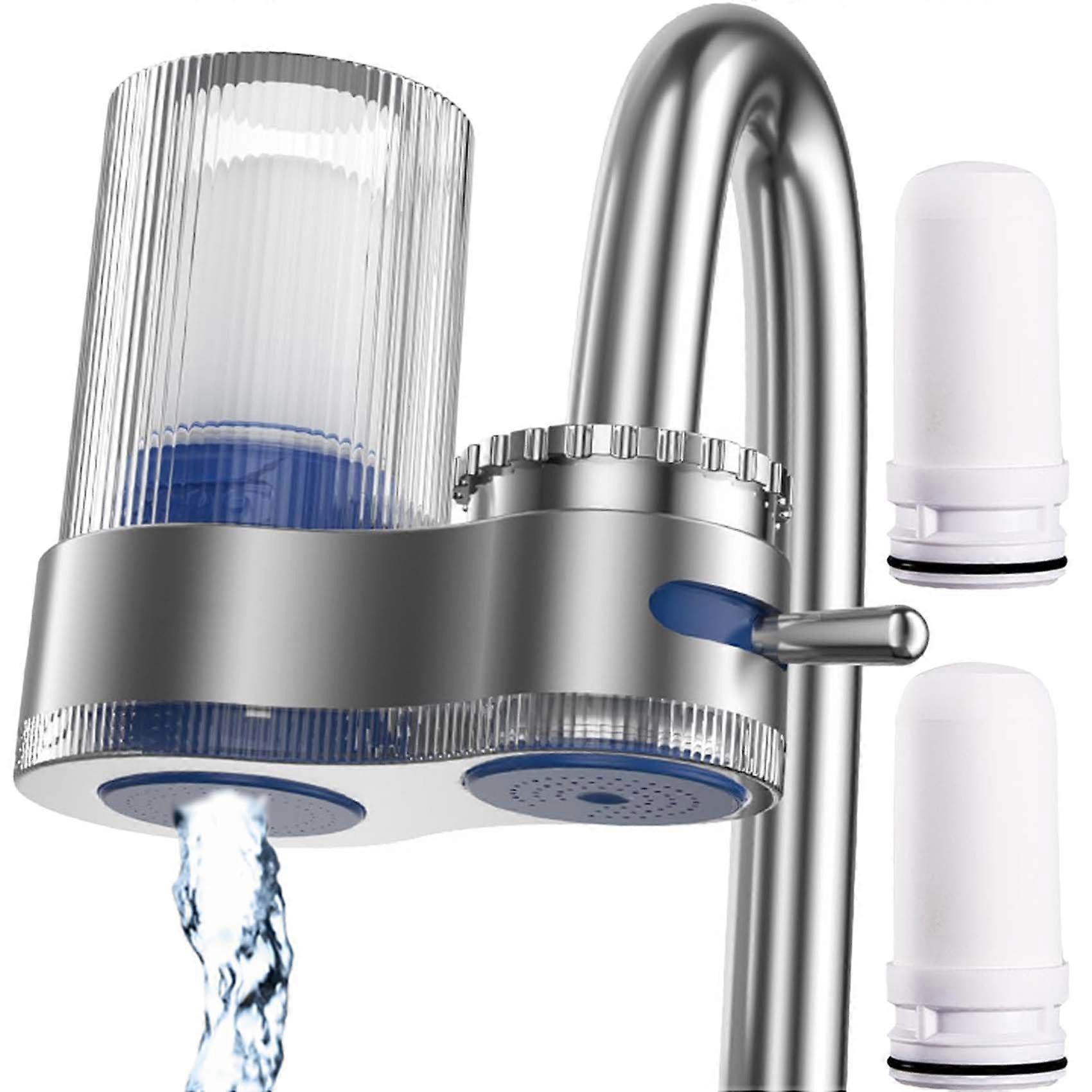 2Filter Faucet Water Purifier with Adapters Filtration, 7Layer Dual Mode, Ceramic Filter