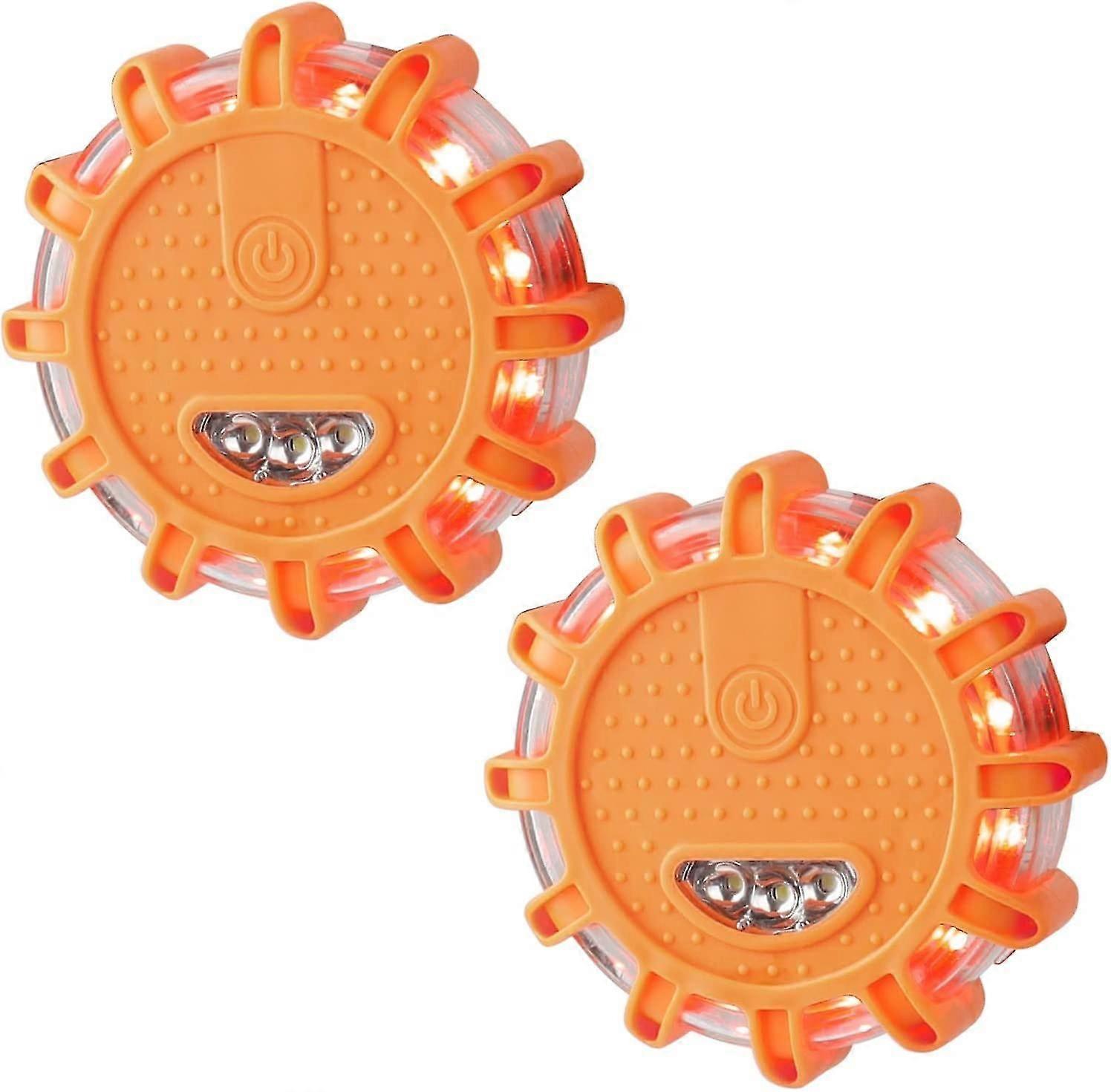 Amber Led Beacon, 2pcs Led Beacon Licht, Notfallwarnlicht, Notlicht mit Magnetbasis und 9 Blinkmodi für Auto, LKW, Boot
