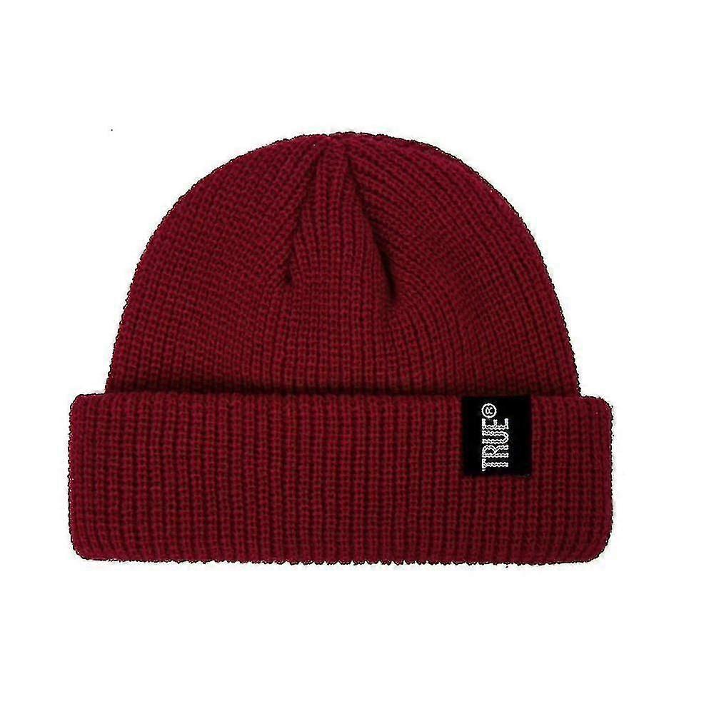 Männer gestrickte Mütze Einfarbig Winter Hut Skullcap