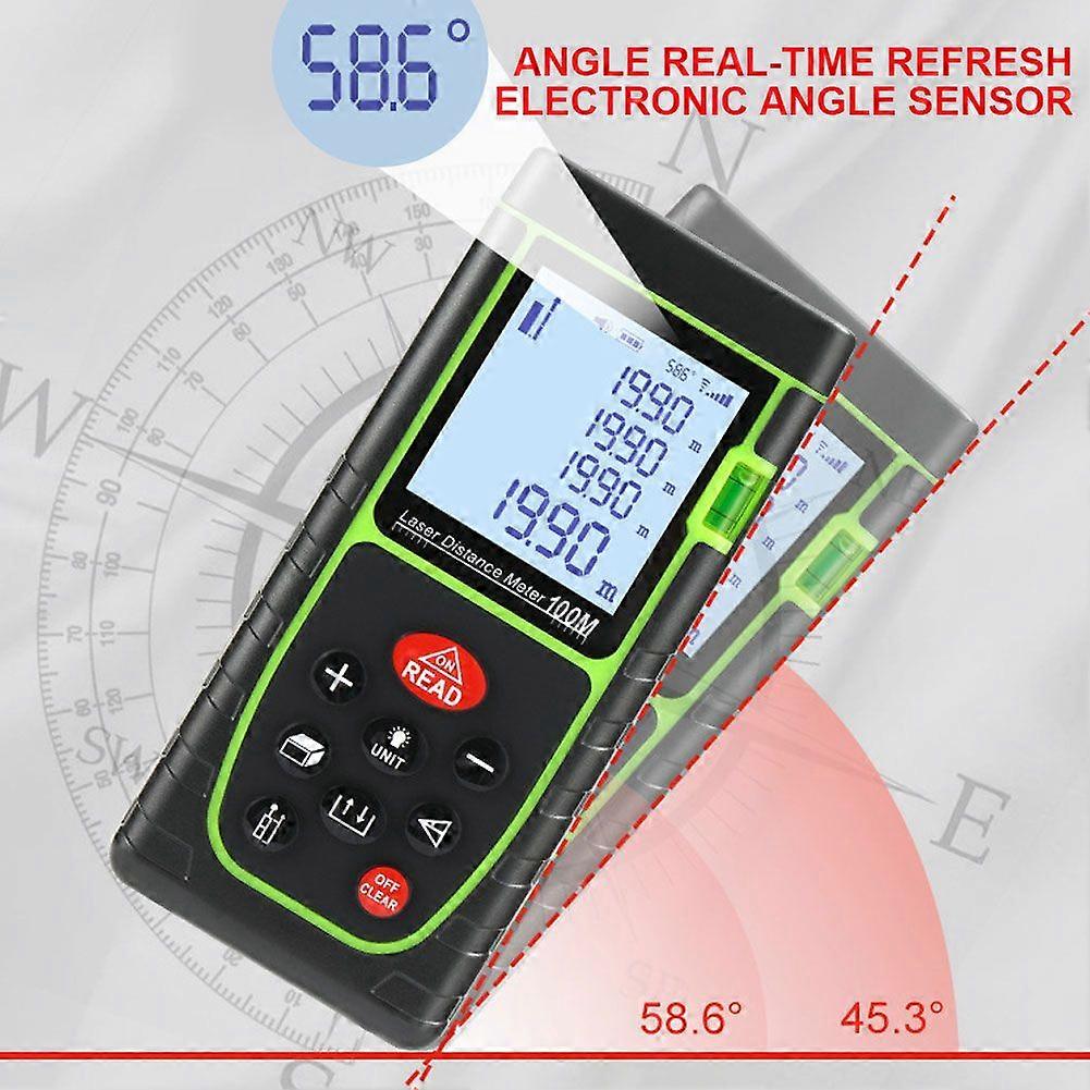 Digital Laser Distance Meter Handle Electronic Angle Sensor Accurate Laser Rangefinder 40M for Interior/Architectural Design