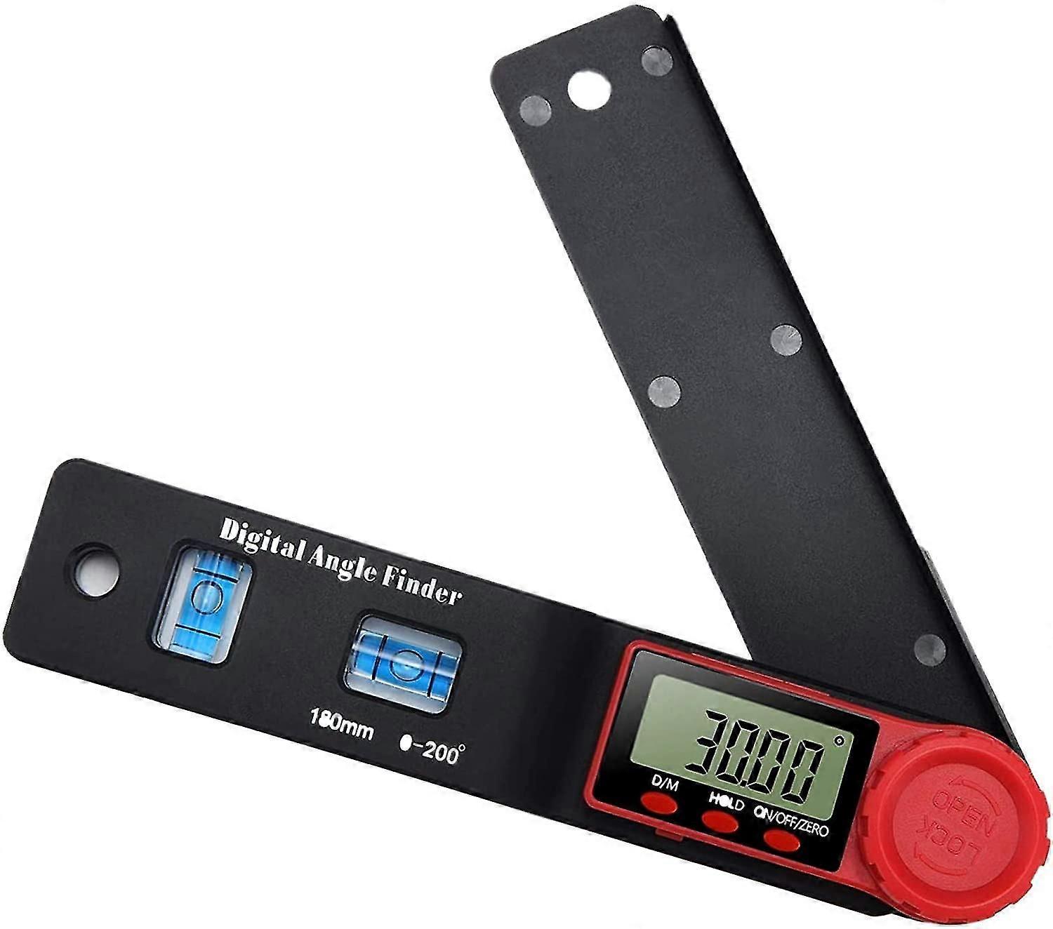 Angle Finder, 2 In 1 Angle Measuring Tool, Digital Angle Finder, 360 Degree Multifunctional Metric Scale Rulers, For