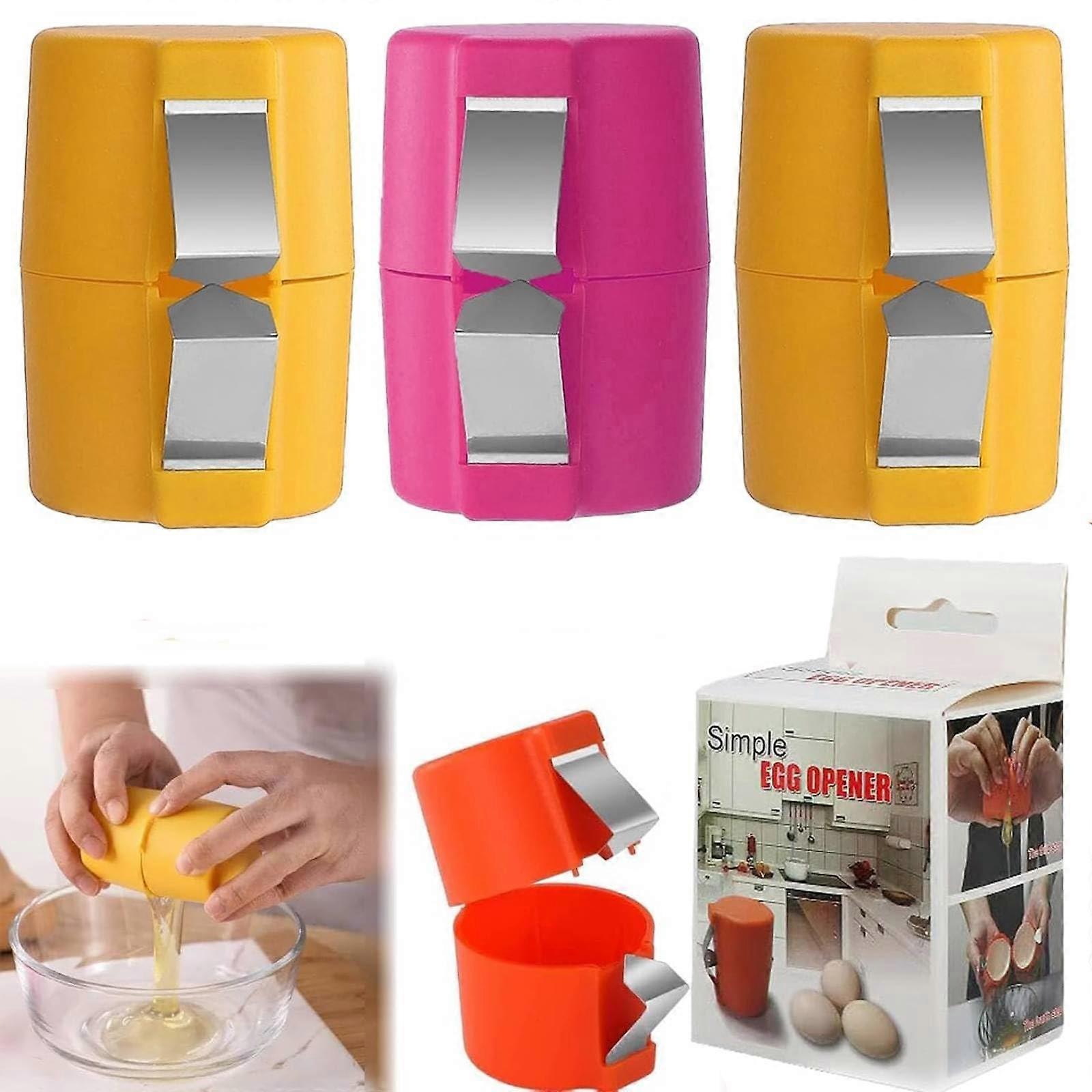 Stainless Steel Egg Opener  3pcs Set, Hard Boiled  Raw Eggs, Peeler Tool, Cracker for Kitchen