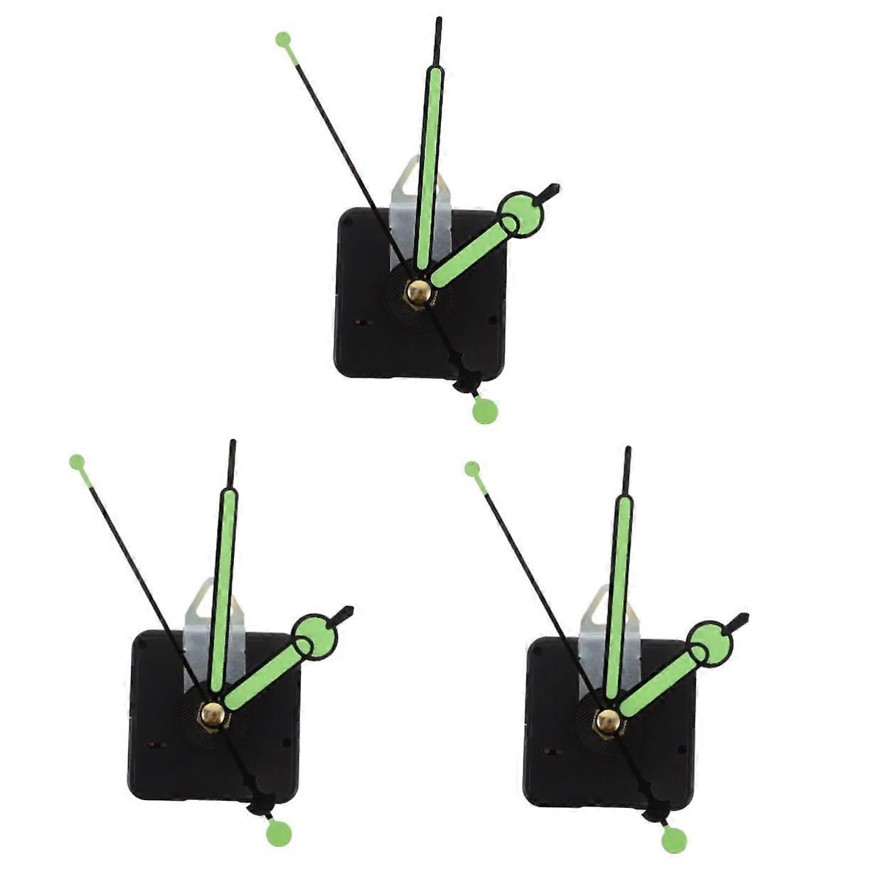 Wall Clock Mechanism Replacement For Movements 3 Sets Glow-In-The-Dark Clock Hands And Battery-Operated Motor Kit DIY Clock Making Black