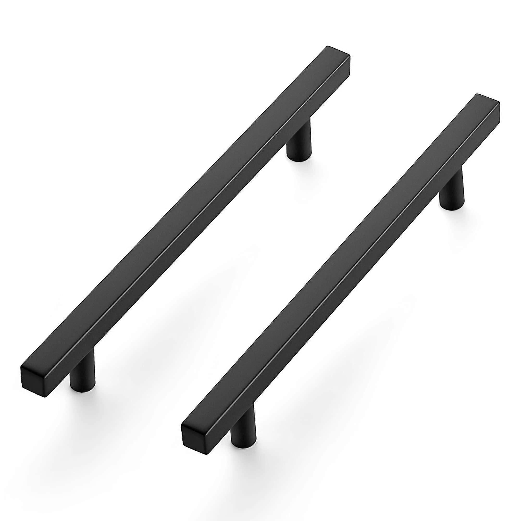 10 Pack 8-13/16' Square Cabinet Pulls Matte Black Stainless Steel Kitchen Cupboard Handles
