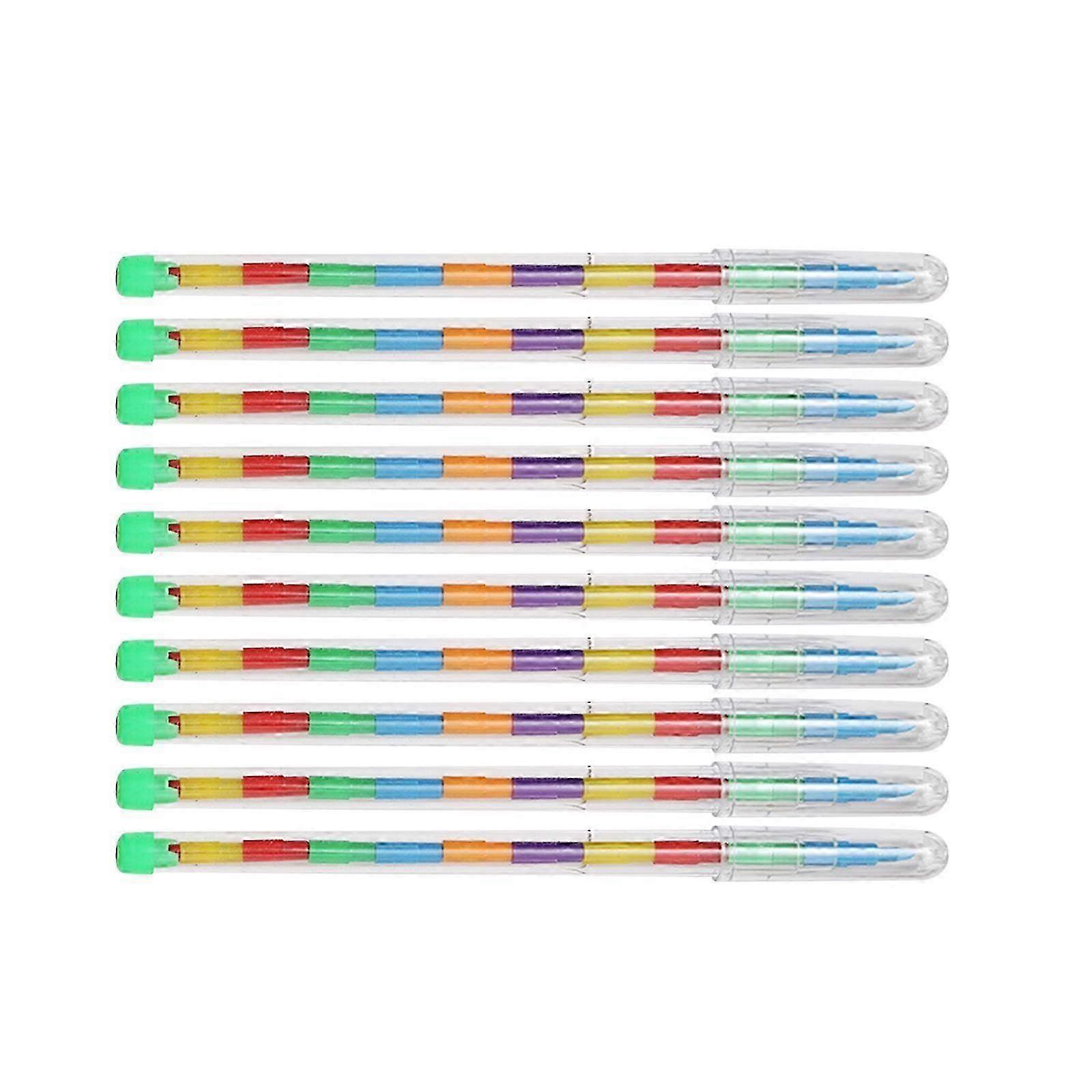 10Pcs Stackable Colouring Pencils Stackable Buildable Crayons for Boys Gift