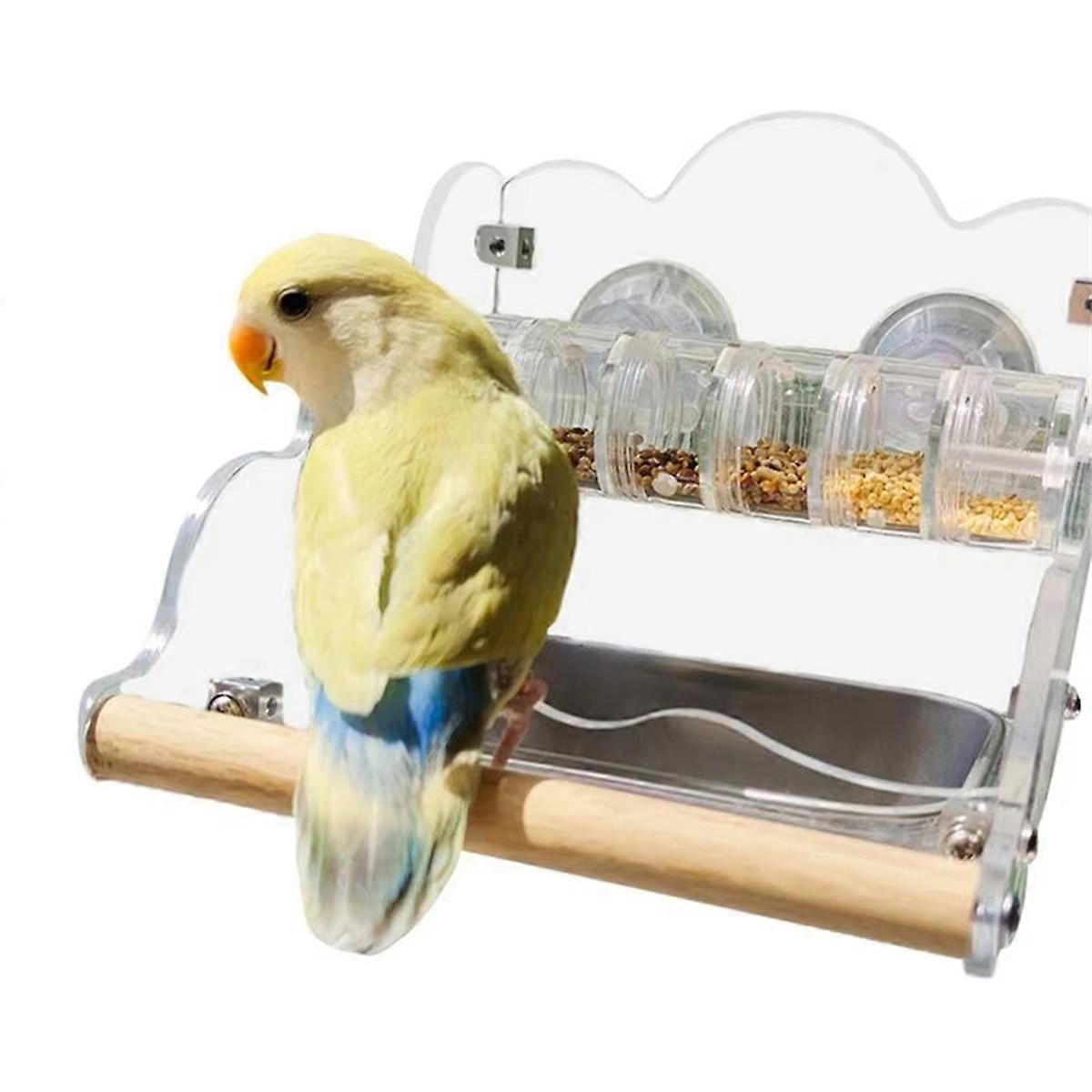Parakeet Feeders Splash Proof Bird Dishes Food Dispenser Rotating