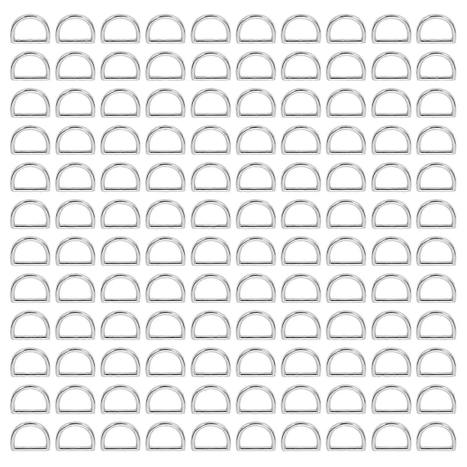 120pcs D Multipurpose Zinc Alloy DIY Half Round D Rings Buckle for Key Chain Handbag Bag Belt Loop Purse