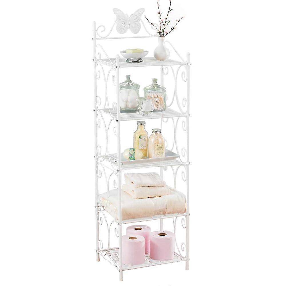 Easylife 5-Tier Butterfly Scroll Wire Metal Shelf