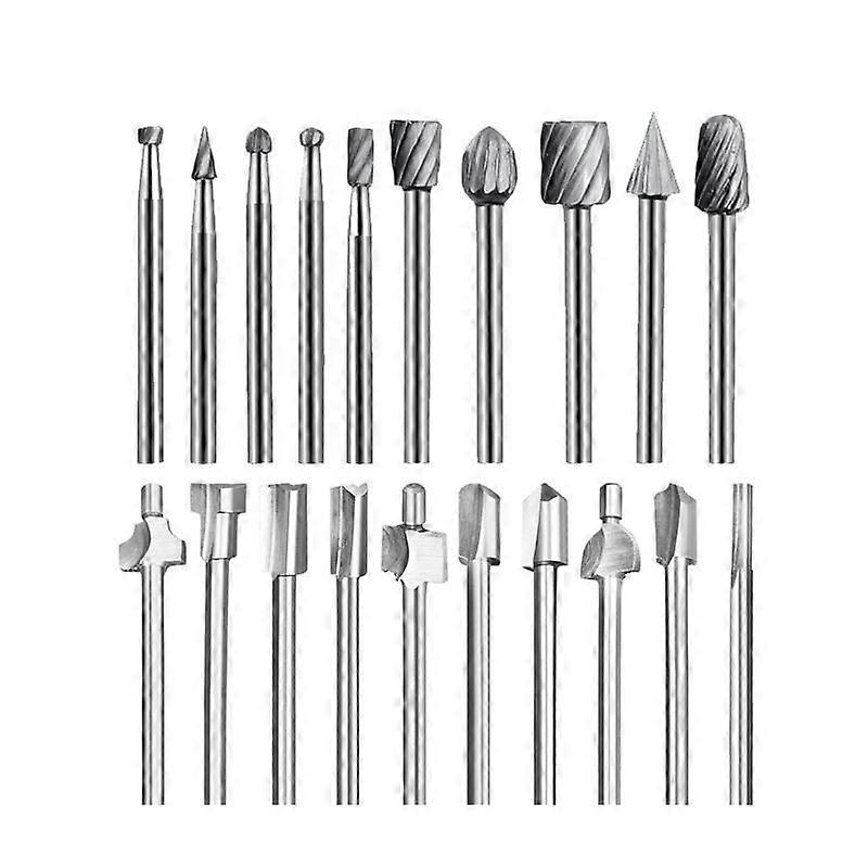 Router Bits, 20 Pcs High Speed Steel Router Bits 1/8" (3mm) for Tools
