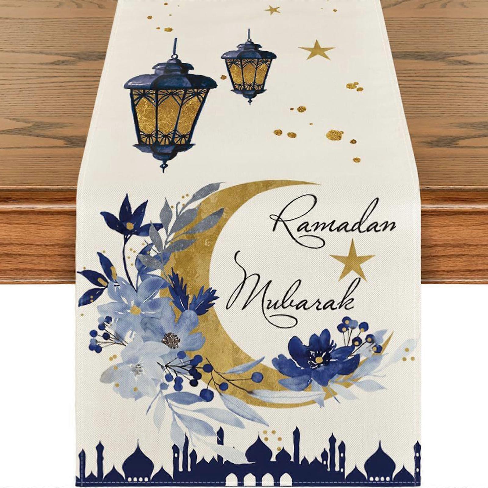 Classical Print Table Runner Eid Table Runner Elevates Holiday Table Decors Special Gatherings Decoration 13x72in
