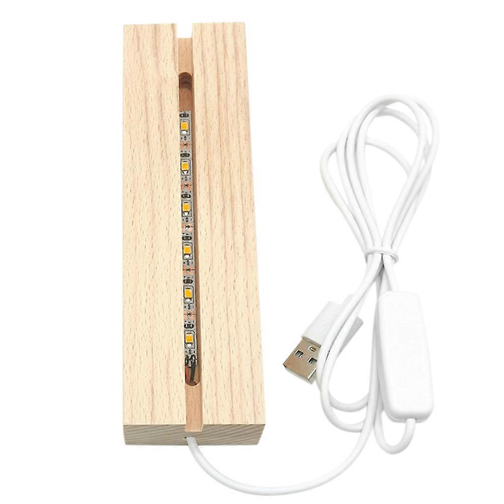 USB Powered Night Light Beech Wood Material LED Luminous Bases DIY Production Night Light Base with Switch Light Holders
