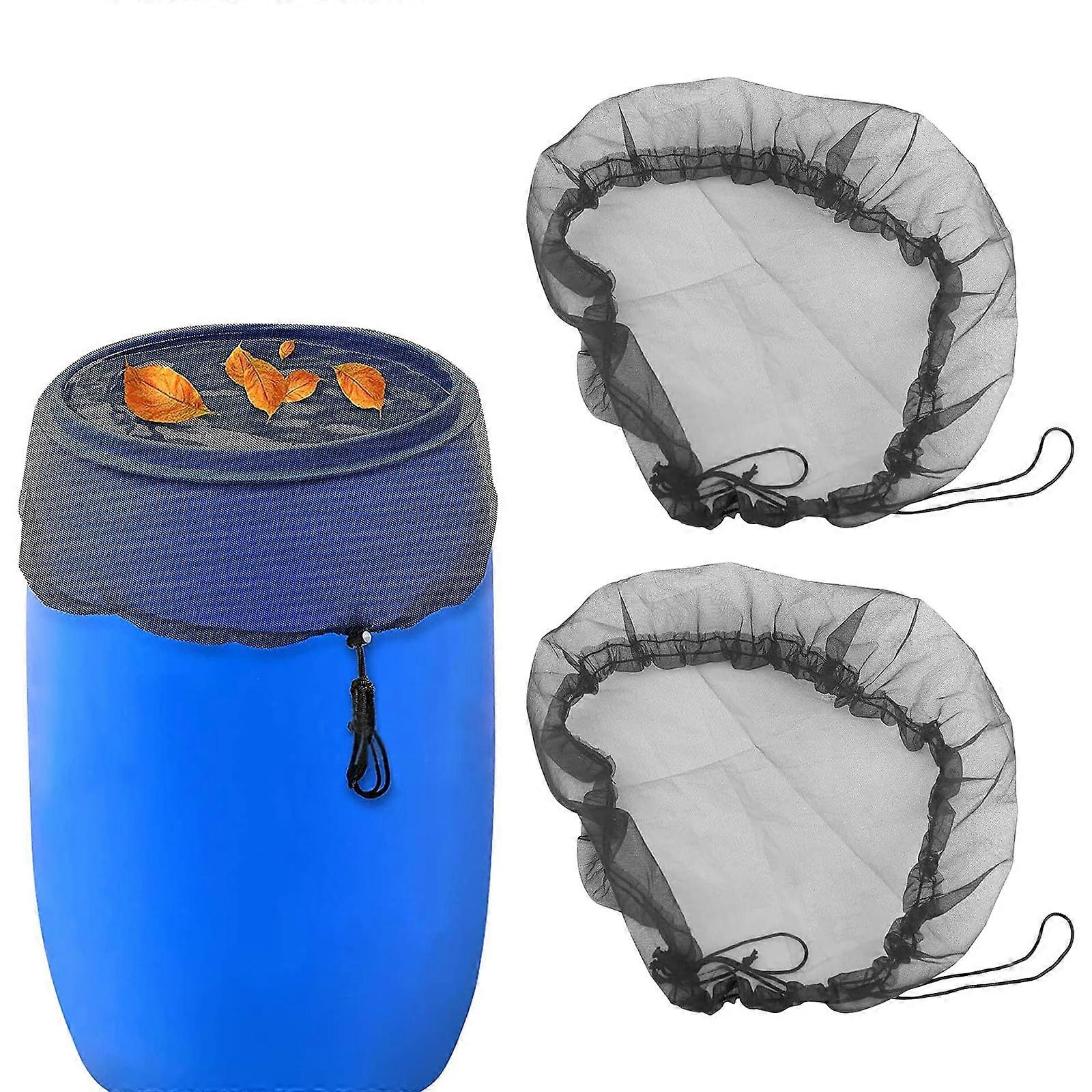 Rain Butt Pack Of 2 Lid Drawstring, 120 Cm Adjustable Protective Cover, Weather-Resistant Garden Net Leaves Mosquitoes
