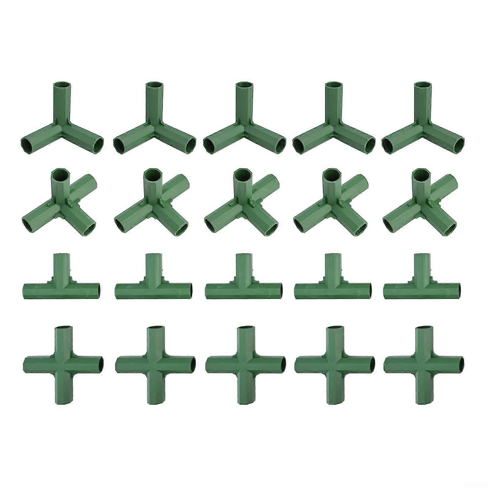 16 mm connecting joints, set with 20 essential fittings for reliable greenhouse support and construction