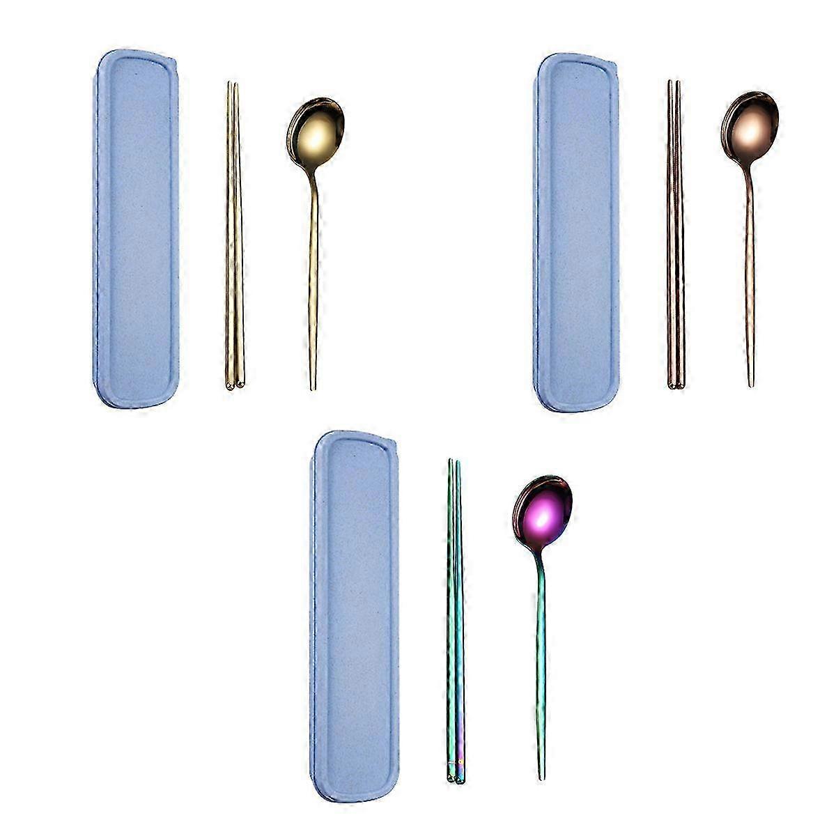 Reusable Long Handle Spoon & Chopsticks Set for Home Kitchen Restaurant