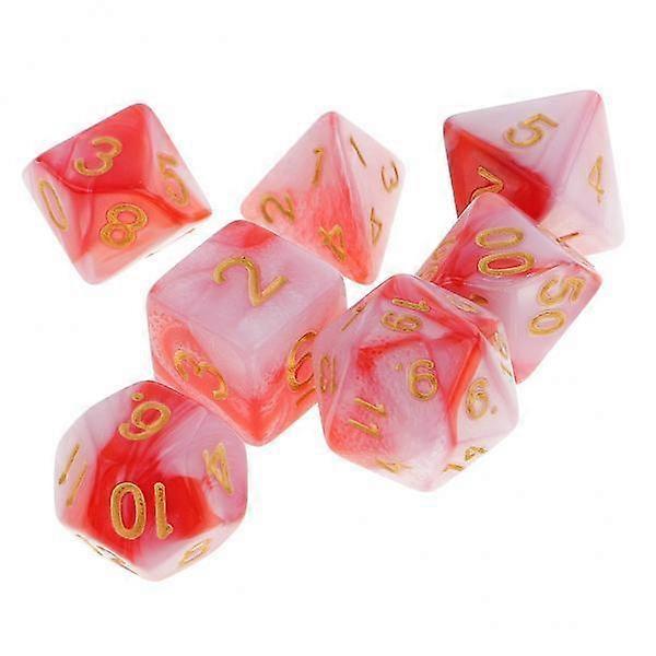 2x Set/7pcs 1.6cm/0.62 Inch Polyhedral D20 D12 D10 D8 D6 D4 Table Games for DND