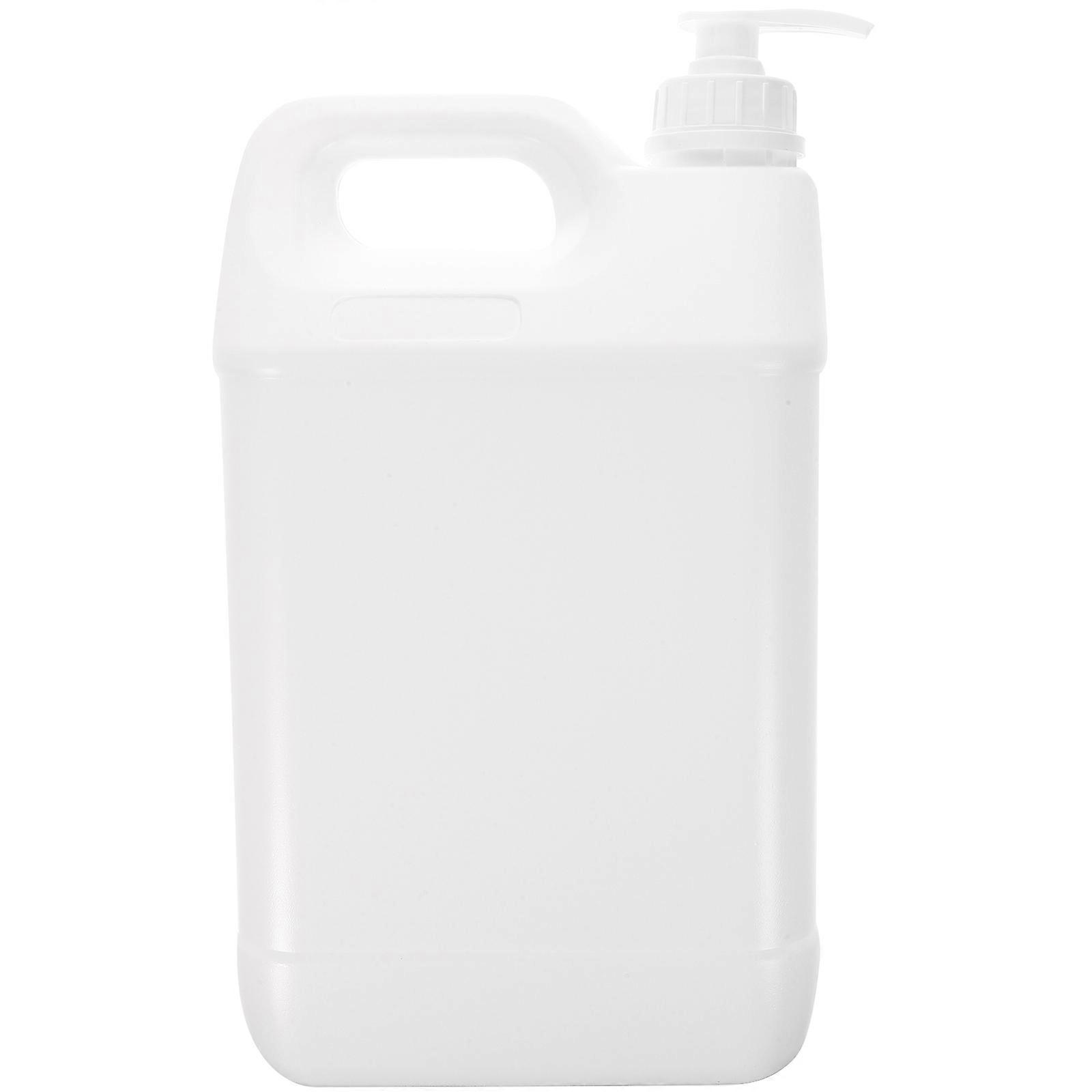 White Pump Bottle Dispenser Refillable Plastic Container for Liquid Soap, Cosmetics & Chemicals – Large Opening & Theft Seal Design for Home and