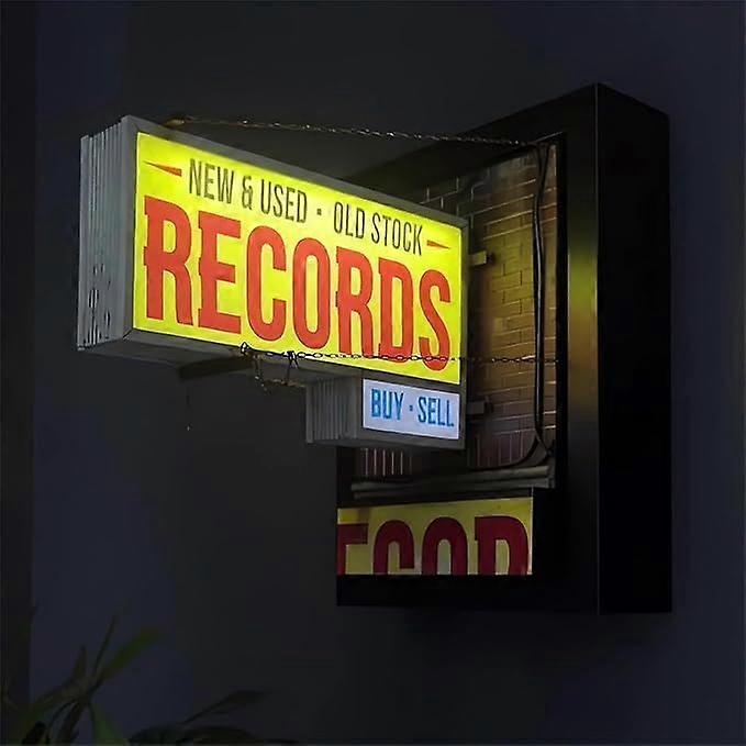 Record Store Retro Wall Light - Record Collector Gift New Vintage Vinyl Record Wall Decor Handmade Wall Art Lights LED Neon Sign Retro Room Aesthetic 